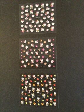 Nail stickers with hello kitty designs 3 sheets with approx. 40 stickers